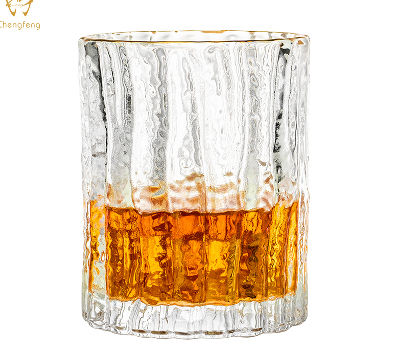 12oz stocked new classic whiskey glass rock glass with tree skin pattern supplier