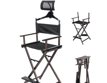 Aluminium Hair Salon Hairdressing Chair Fashion fold lightweight makeup Chair with headrest supplier