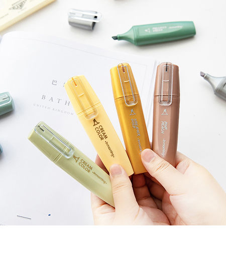 Highlighter Set Portable Pocket Cream Color Bling Art Permanent Marker Pens for Kids Adults supplier
