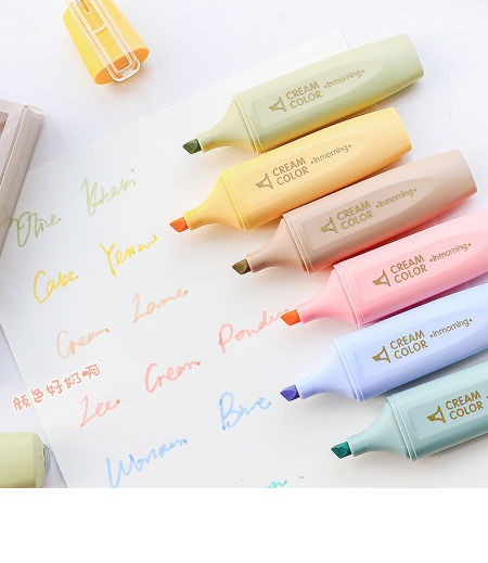 Highlighter Set Portable Pocket Cream Color Bling Art Permanent Marker Pens for Kids Adults supplier
