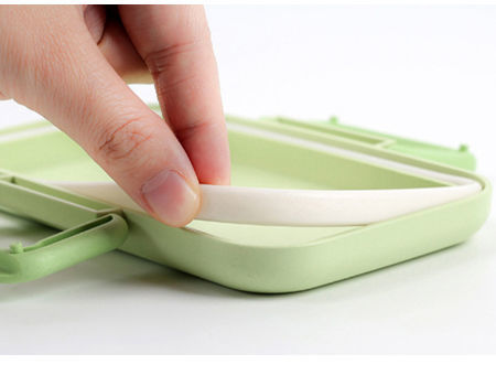 Bamboo lunch box new double-layer plastic biodegradable container for students office workers supplier