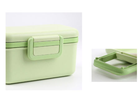 Bamboo lunch box new double-layer plastic biodegradable container for students office workers supplier