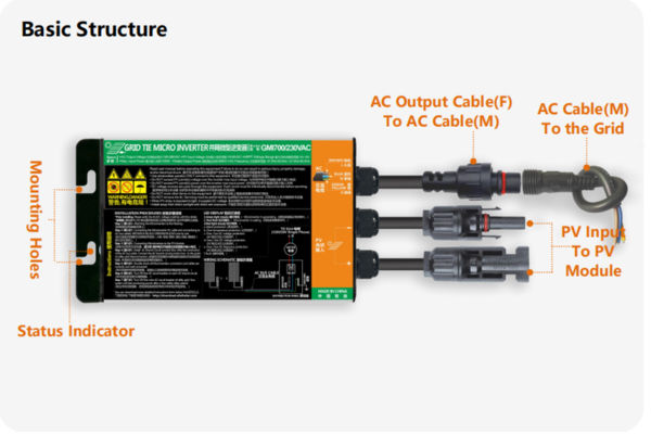 Household outdoor 700W solar grid connected micro inverter ready-to-use supplier