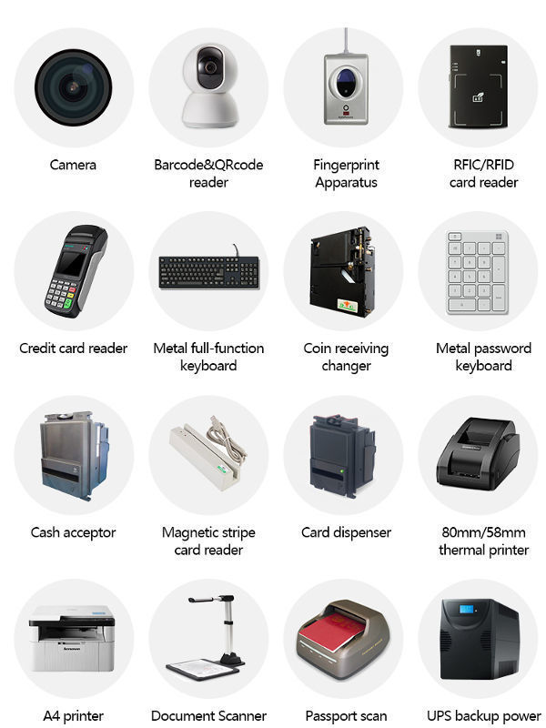 19 '' Indoor Queue Management System Kiosk Advertising Equipment Touch Restaurant Self Order supplier