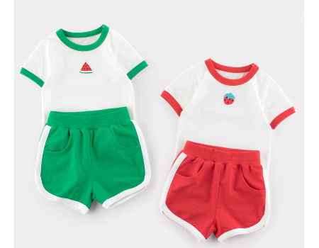 2021 Fashion Cute Children Clothing Summer Girls Clothing Set Short Sleeved Suit vest and short set supplier