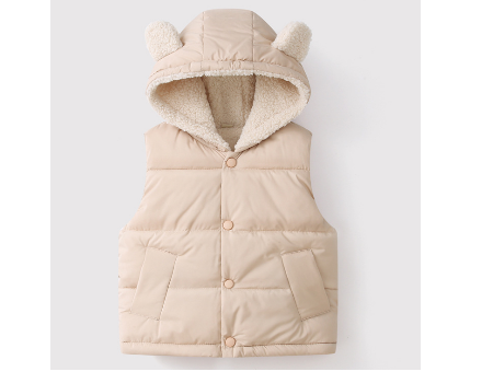 Kids fashion sleeveless outwear Warm Casual Solid Color Stand Collar Padded Coat girls Winter Vest supplier