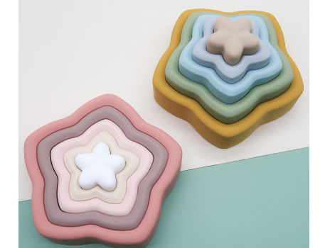 New Trending BPA Free Montessori Educational Kids Toy Block Baby Silicone Stacking Toys supplier
