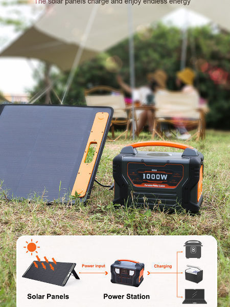 Camping backup 1000w power bank 270000mAh electric power generator 220V portable solar power station supplier